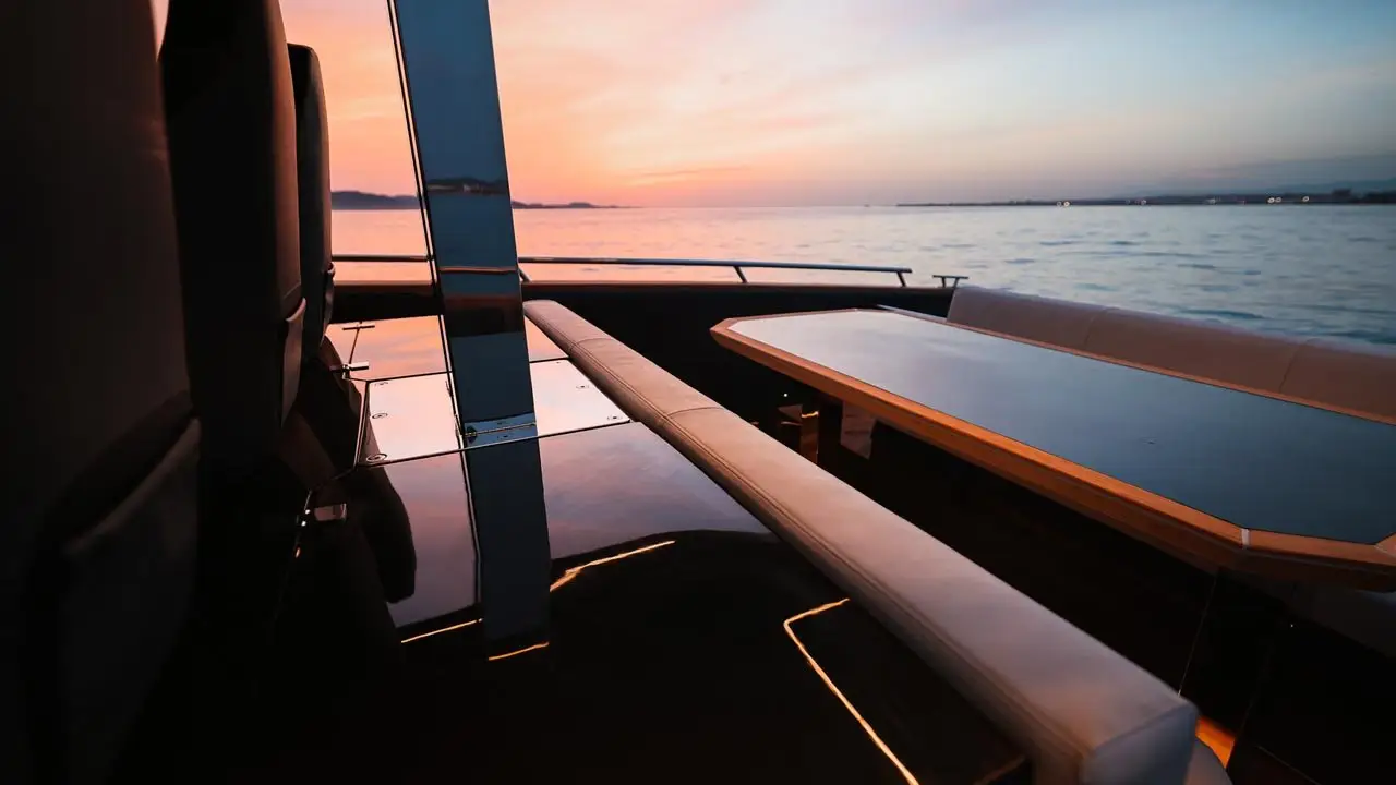 Forza 37, flybridge — Luxury Yachts St. Tropez, Saint-Tropez. De Pampelonne à Cap Taillat, sillage rapide et discret