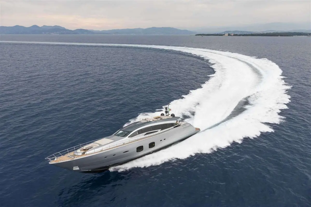 Pershing 108, exterior — Luxury Yachts St. Tropez, Saint-Tropez. Fast Gulf crossings to Pampelonne before the beach clubs fill