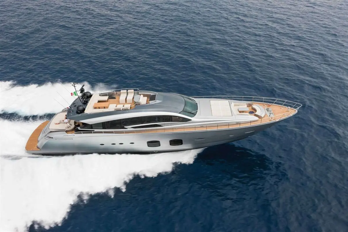 Pershing 108, flybridge — Luxury Yachts St. Tropez, Saint-Tropez. Fast Gulf crossings to Pampelonne before the beach clubs fill