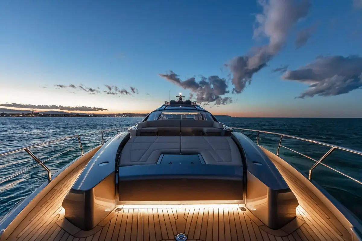 Pershing 8X, flybridge — Luxury Yachts St. Tropez, Saint-Tropez. A sleek profile made for fast sunset runs