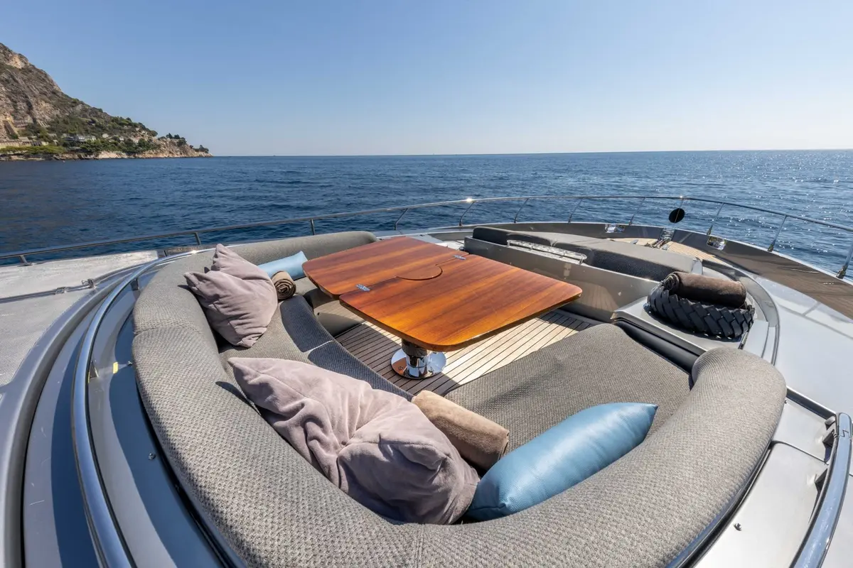 Riva 86 Domino, exterior — Luxury Yachts St. Tropez, Saint-Tropez. Sleek Italian hull for fast Pampelonne beach runs