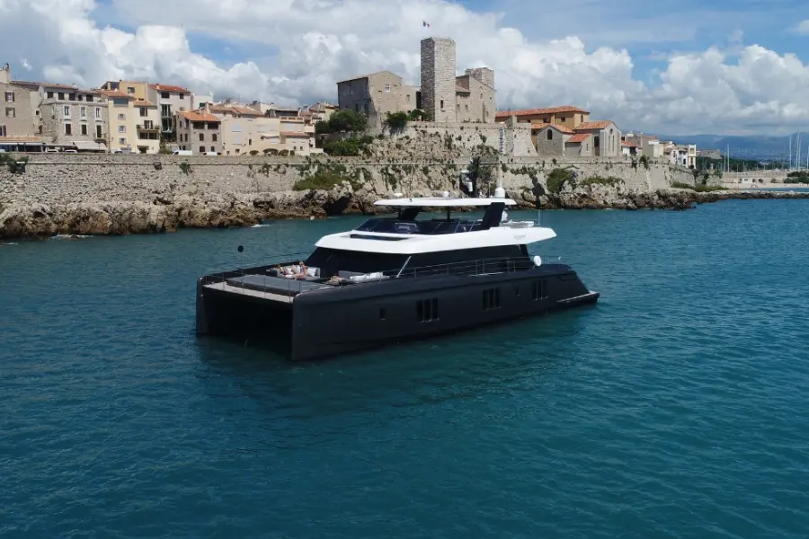 Sunreef 80, exterior — Luxury Yachts St. Tropez, Saint-Tropez. A steady twin-hull base for Cap Taillat afternoons